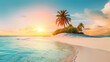 tropischer Sonnenuntergang am karibischen Strand, generative AI