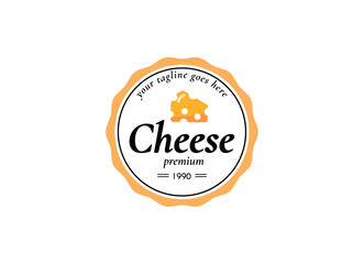 Cheese and bakery logo design. Premium cheese shop logo vector