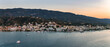 Panoramic view of Poros island in Greece. View from the clock on top of the mountain.
