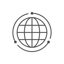 Global Relocation Line Outline Icon