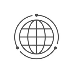 Global relocation line outline icon