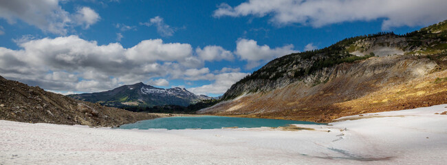 Wall Mural - Mountains lake panorama