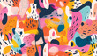 © Eli Berr - Colorful collage contemporary seamless pattern. Fashionable template for design