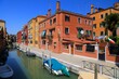 Venice, Italy. Colorful architecture next to Battello canal (Rio del Battello).