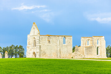 Wall Mural - Ruins of the Cistercian Abbey of Notre-Dame-de-Ré in La Flotte, France also know as the Abbaye des Chateliers