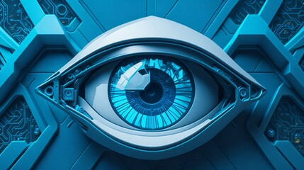 Robot eyes, future technology, blue eye cyber security concept background, abstract hi speed digital internet.motion move blur. pixel eyeball. vector
