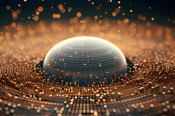 Binary code of block chain, fintech concept