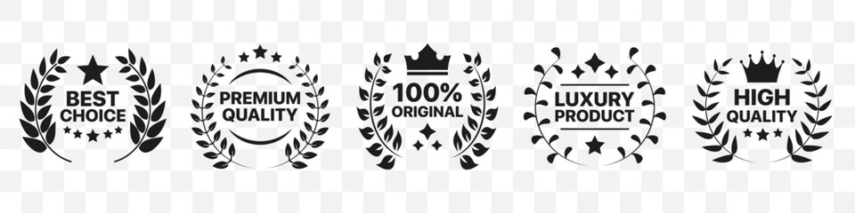 Poster - Premium quality emblem badge collection with laurel wreath, star and crown icons