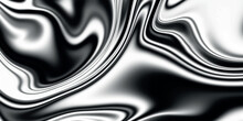 Silver Chrome Metal Texture With Waves. Liquid Silver Metallic Silk Wavy Design. Abstract Geometric Metallic Elegant Backdrop. The Modern Texture Of Shiny Grey Liquid With Reflections.
