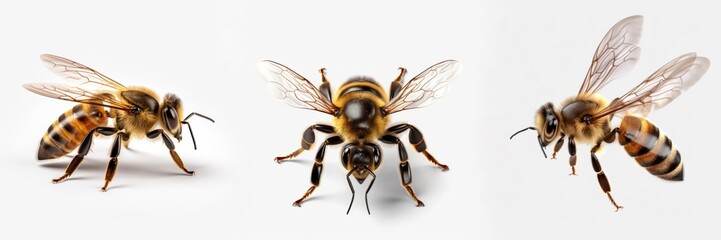 Wall Mural - wildlife insects animals bees banner panorama long - collection of bee (apiformes or anthophila), is