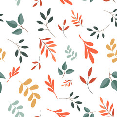 Wall Mural - plants seamless pattern on white background vector
