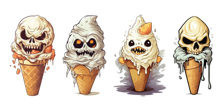 Halloween ice-cream cone monster foods character collection