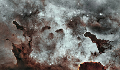 Wall Mural - dust pillars in the carina nebula, also known as the grand nebula. large bright nebula that has with