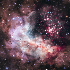 Wall Mural - westerlund 2 is an obscured compact young star cluster in the milky way. super star cluster in the c