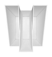 Wall Mural - Empty white bookshelf. Isolated on white background. 3D illustration