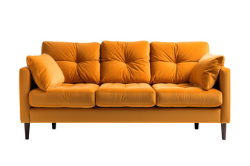 Wall Mural - minimalistic orange sofa on isolated transperant background