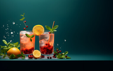 Wall Mural - cocktails with soft summer vibe background