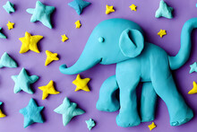 Blue Elephant With A Star