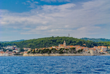 Wall Mural - View of the old town of Korcula, Croatia.