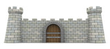3d illustration of fortress front wall, protection and safety concept