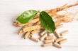 © amazing studio - Ginseng, dried vegetable herb. Healthy food famous export food in Korea country.