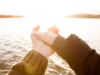 Poster - A couple giving hands and wishing love forever