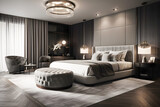 Fototapeta Kosmos - Modern Minimalist Bedroom Design idea Bedroom interior design idea