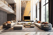 © Real Stuff - Minimalist style interior design of the modern living room With Decoration and Big windows, Modern Small Living Room Interior Design Idea