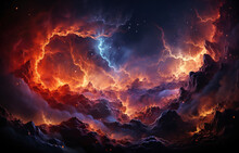 Abstract Background. The Rocky Surface Of The Planet Is Engulfed In Flames.