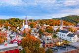 Fototapeta Paryż - Burlington, Vermont, USA autumn town skyline.