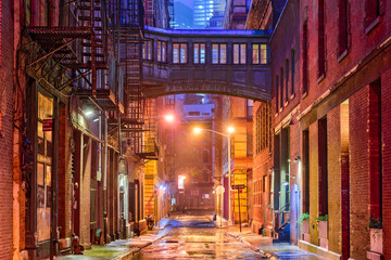  Alley in the Tribeca neighborhood in New York City.