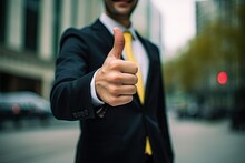 A Man In A Suit Giving A Thumbs Up, Created With Generative Ai Technology