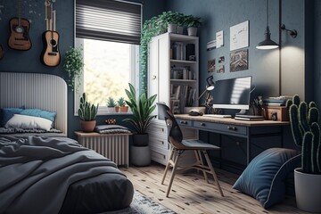 Wall Mural - ai generated illustration of a room