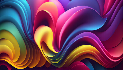 Abstract modern color gradients with colorful Psychic Waves Ai generated image 