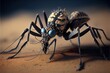 AI generated illustration of a macro insect with multiple legs on a ground