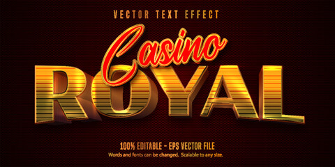 Editable text effect, casino royal gold text style