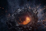Black hole swallowing galaxy, Generative AI