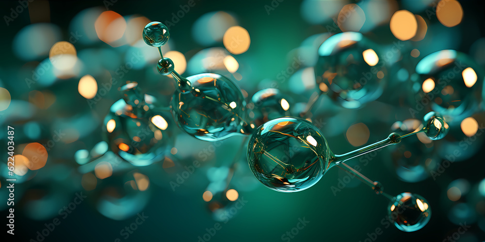Green Hydrogen H2 gas molecule. Production of green hydrogen energy ...