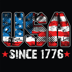 Wall Mural - USA Since 1776, Fourth Of July,Patriotic Flag , Independence Day, Sublimation Designs