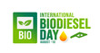 © Neelrong - International Biodiesel Day background template. Holiday concept. background, banner, placard, card, and poster design template with text inscription and standard color. vector illustration.