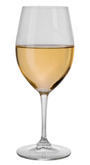 Wall Mural - White wine goblet glass isolated