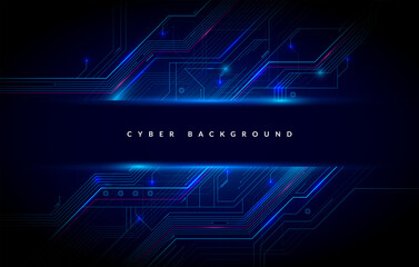 high technology cyber background with banner