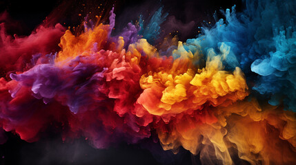 Wall Mural - Colored powder explosion
