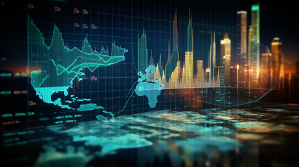 Wall Mural - global economy stock market finance chart