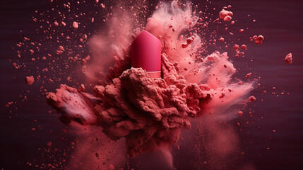 Wall Mural - pink lipstick explosion