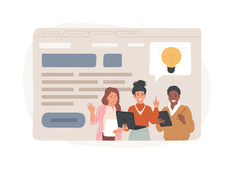 Wall Mural - about us isolated concept vector illustration. website menu, company information, corporate history 