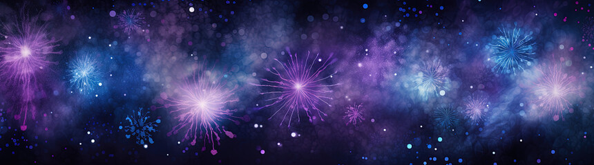 Wall Mural - Colorful Fireworks by Night, Celebrate Happy New Year, New Years Eve Wallpaper - Generative Ai