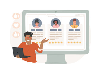 Wall Mural - clients isolated concept vector illustration. our clients landing page, corporate website, business 