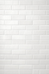 White light brick subway tiles ceramic wall texture wide tile background banner panorama, seamless pattern | Generative AI