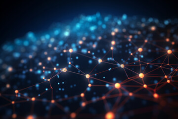 Wall Mural - abstract 3d network connections with plexus design background, generative ai